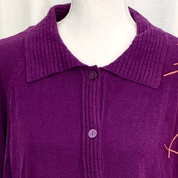 NWT   BEAUTIFUL PURPLE CARDIGAN SWEATER    2X PLUS - Picture 2 of 8